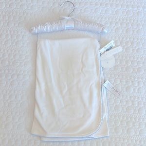 NWT Edgehill Collection Supima Cotton Baby Blanket with Blue Trim